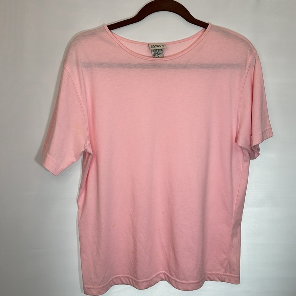 Classic Elements Womens Size M Tee T Shirt Blouse Top Short Sleeve Pink Shirt - Picture 5 of 7
